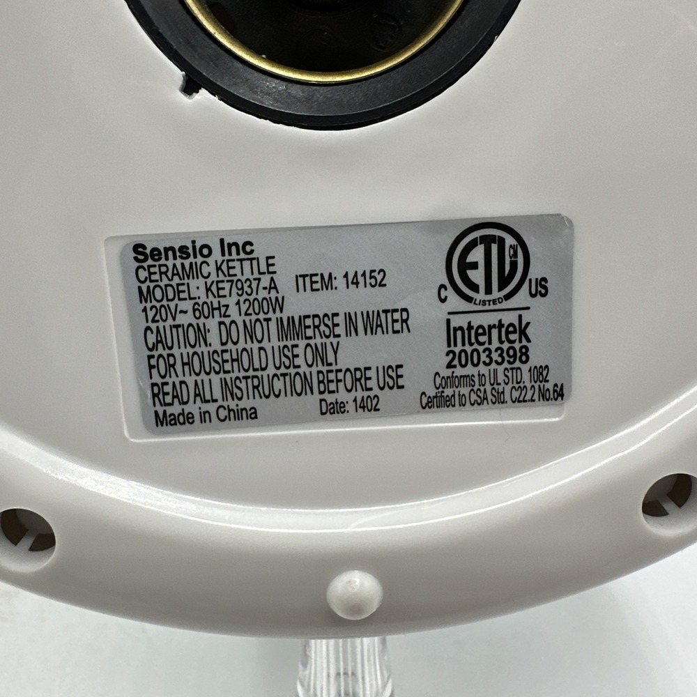 Bella Ceramic Electric Tea Kettle, Blue/White Tile Pattern, 1.2L, Pot And Lid - Picture 14 of 16
